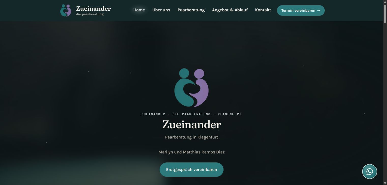 Startseite von Zueinander